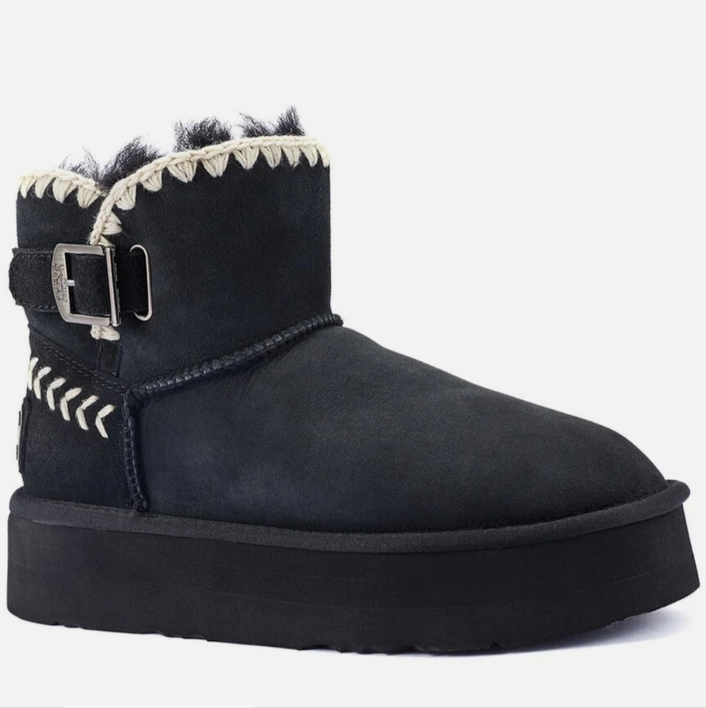 Austraila Luxe Collective Eva Platform Boots Stitch Faux Fur Suede Designer #195